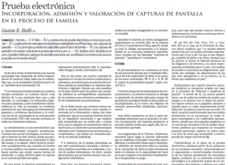 Doctrina – «Prueba electrónica: incorporación, admisión y valoración de capturas de pantalla en el proceso de familia.»