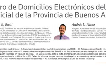 Doctrina – «Registro de Domicilios Electrónicos del Poder Judicial de la Provincia de Buenos Aires».