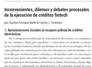 Doctrina – «Inconvenientes, dilemas y debates procesales de la ejecución de créditos Fintech».